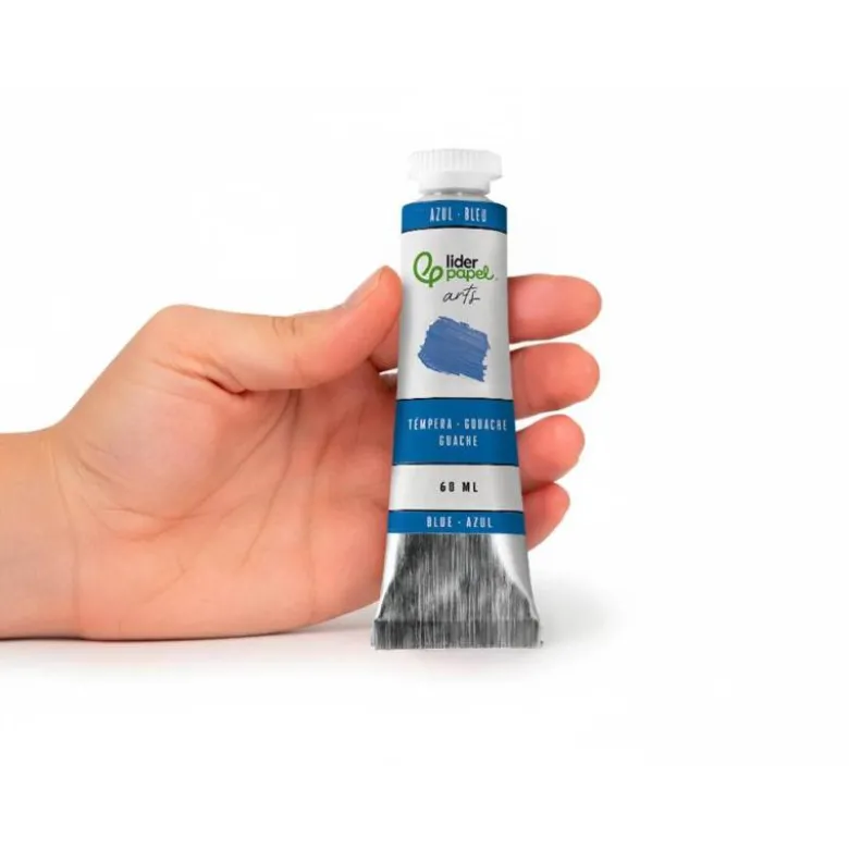 PINTURA GOUACHE/TEMPERA LIDERPAPEL TUBO DE ALUMINIO DE 60 ML COLOR AZUL