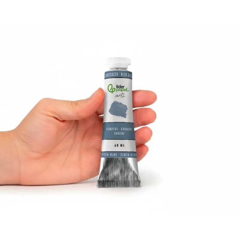 PINTURA GOUACHE/TEMPERA LIDERPAPEL TUBO DE ALUMINIO DE 60 ML COLOR AZUL GRISACEO