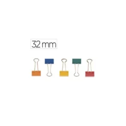 Pinza metalica marca Q-Connect N.3 Colores Surtidos Reversible 32 mm