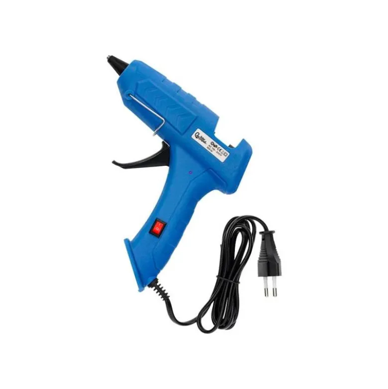 PISTOLA TERMOFUSIBLE LIDERPAPEL DE 100 W CON GATILLO DISPENSADOR Y 2 BARRAS DE REPUESTO DE 11 MM