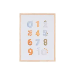 PIZARRA BLANCA BI-OFFICE MAGNETICA ACERO LACADO BLANCO MARCO DE MADERA CON NUMEROS PARA NIÑOS 600X450 MM