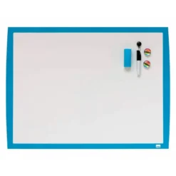 PIZARRA BLANCA NOBO MAGNETICA MARCO AZUL 430X585 MM