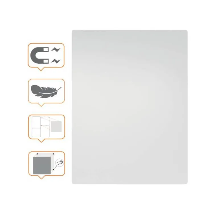 PIZARRA BLANCA NOBO MODULAR SIN MARCO ACERO MAGNETICA 600X450 MM