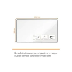 PIZARRA BLANCA NOBO PREMIUM PLUS ACERO LACADO FORMATO PANORAMICO 55