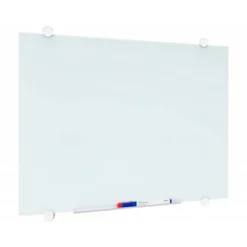 Pizarra Blanca Q-Connect Cristal Magnetica con marco de aluminio 90x60 cm