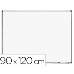 PIZARRA BLANCA ROCADA LACADA MAGNETICA MARCO ALUMINIO CON CANTONERAS 90X120 CM