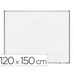 PIZARRA BLANCA ROCADA LACADA MAGNETICA MARCO ALUMINIO CON CANTONERAS 120X150 CM