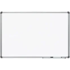 PIZARRA BLANCA ROCADA LACADA MAGNETICA MARCO ALUMINIO CON CANTONERAS 60X90 CM