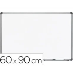 PIZARRA BLANCA ROCADA LACADA MAGNETICA MARCO ALUMINIO CON CANTONERAS 60X90 CM
