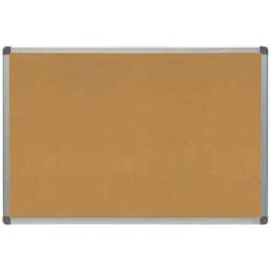 PIZARRA CORCHO ROCADA MARCO ALUMINIO CON CANTONERAS 60X90 CM