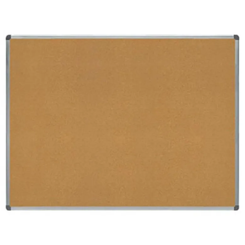 PIZARRA CORCHO ROCADA MARCO ALUMINIO CON CANTONERAS 90X120 CM