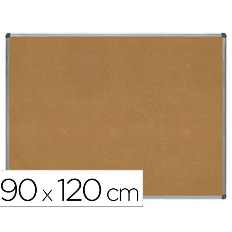 PIZARRA CORCHO ROCADA MARCO ALUMINIO CON CANTONERAS 90X120 CM