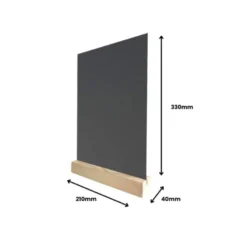 PIZARRA DOBLE CARA ARCHIVO 2000 CON BASE DE MADERA A4 VERTICAL METACRILATO NEGRO 100% RECICLABLE 40X210X330 MM