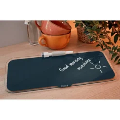 PIZARRA LEITZ COSY SOBREMESA CRISTAL CON ROTULADOR Y BORRADOR COLOR GRIS 463X195X90 MM