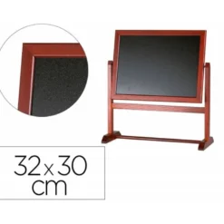 PIZARRA MARRON LIDERPAPEL PARA HOSTELERIA DOBLE CARA VOLTEABLE CON SUPERFICIE PARA ROTULADORES 32X30 CM