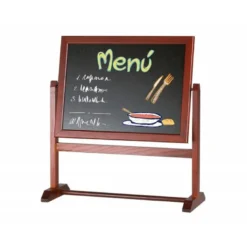 PIZARRA MARRON LIDERPAPEL PARA HOSTELERIA DOBLE CARA VOLTEABLE CON SUPERFICIE PARA ROTULADORES 32X30 CM