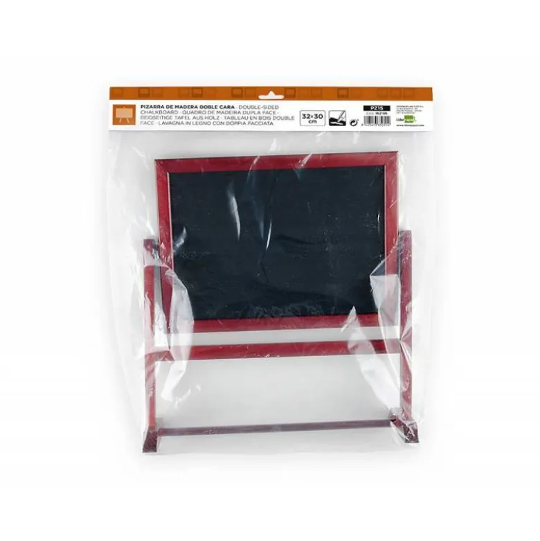 PIZARRA MARRON LIDERPAPEL PARA HOSTELERIA DOBLE CARA VOLTEABLE CON SUPERFICIE PARA ROTULADORES 32X30 CM