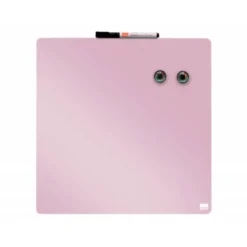 PIZARRA NOBO MAGNETICA PARA EL HOGAR COLOR ROSA 360X360 MM