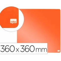 PIZARRA NOBO MAGNETICA PARA EL HOGAR COLOR NARANJA 360X360 MM