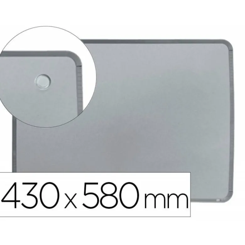 PIZARRA NOBO MAGNETICA PARA EL HOGAR ACERO MARCO SLIM PLATA 430X580 MM