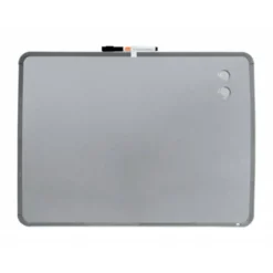 PIZARRA NOBO MAGNETICA PARA EL HOGAR ACERO MARCO SLIM PLATA 430X580 MM