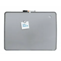 PIZARRA NOBO MAGNETICA PARA EL HOGAR ACERO MARCO SLIM PLATA 430X580 MM