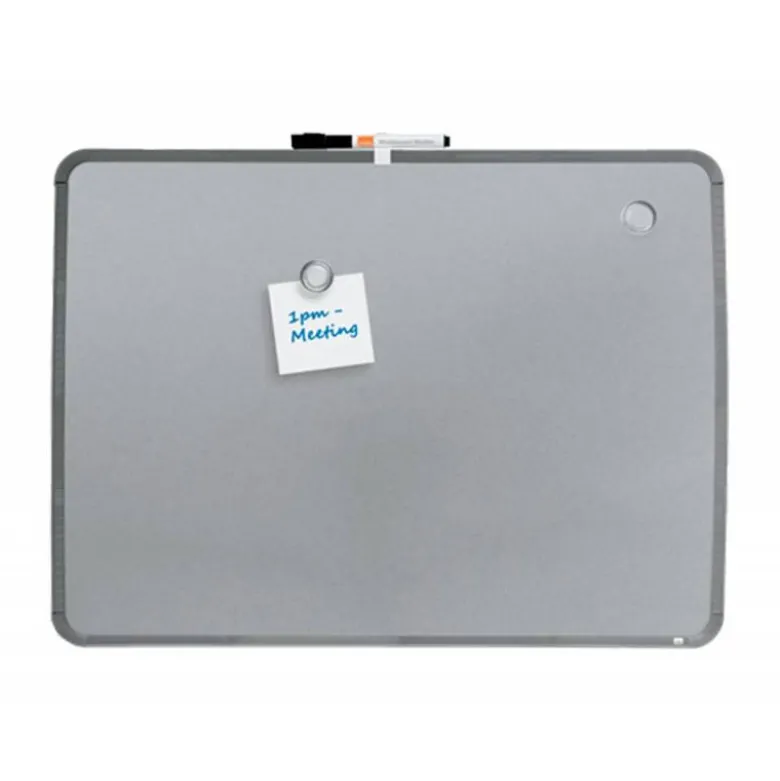 PIZARRA NOBO MAGNETICA PARA EL HOGAR ACERO MARCO SLIM PLATA 430X580 MM