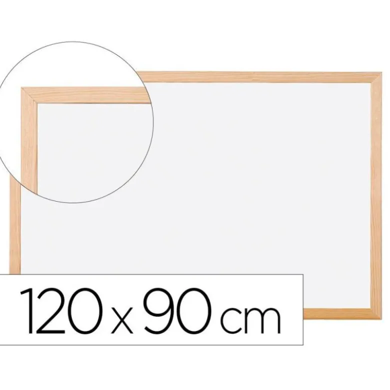 Pizarra Blanca de Melamina con marco de madera 120x90 Q-Connect