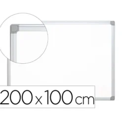 Pizarra Blanca Lacada Magnetica con marco de aluminio 200X100 Q-Connect