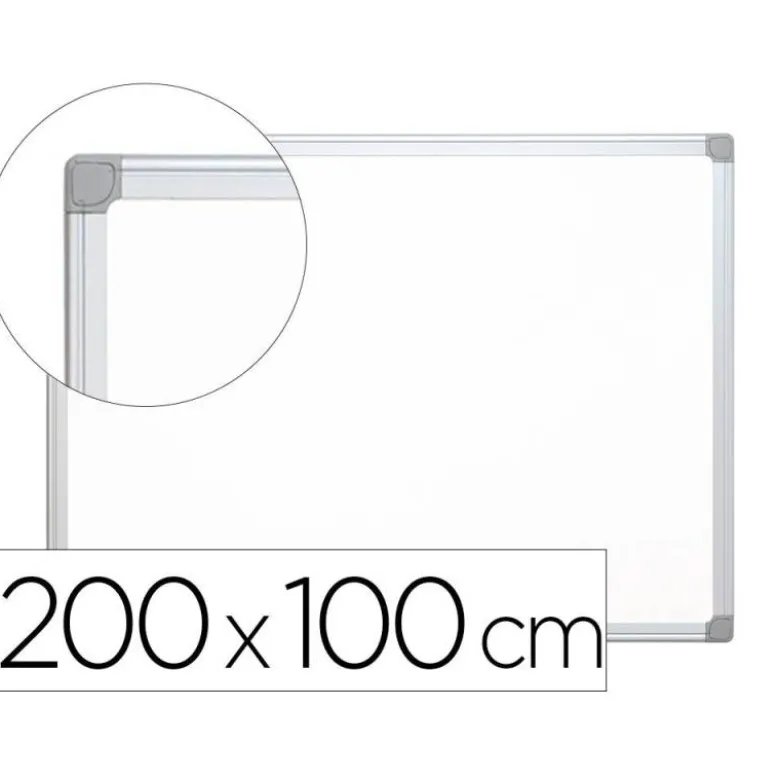 Pizarra Blanca Lacada Magnetica con marco de aluminio 200X100 Q-Connect