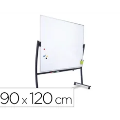 Pizarra Blanca Lacada Magnetica soporte volteable 90x120cm