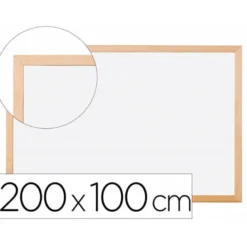 Pizarra Blanca laminada con marco de madera 200x100 Q-Connect