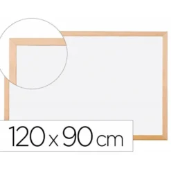 Pizarra Blanca laminada con marco de madera 120x80 Q-Connect