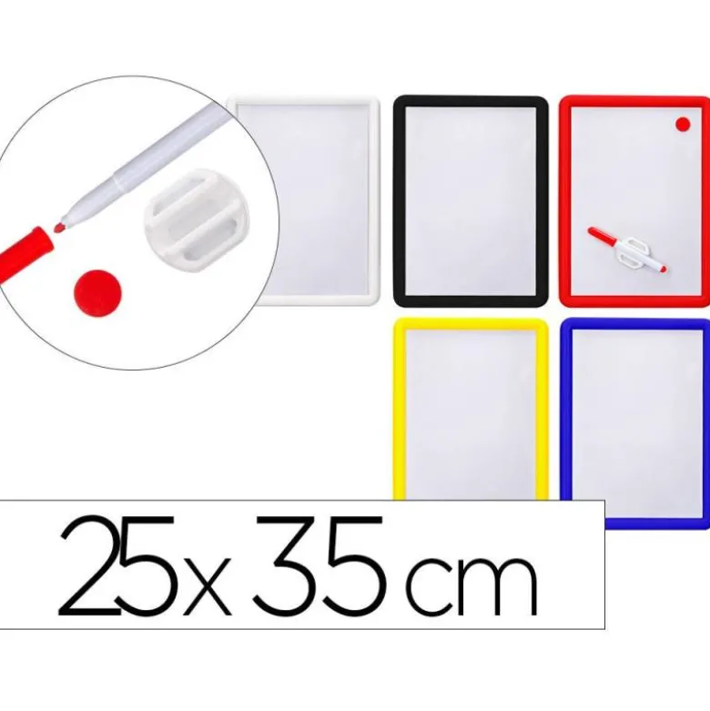 Pizarra blanca liderpapel magnetica 25x35 cm con rotulador y borrador