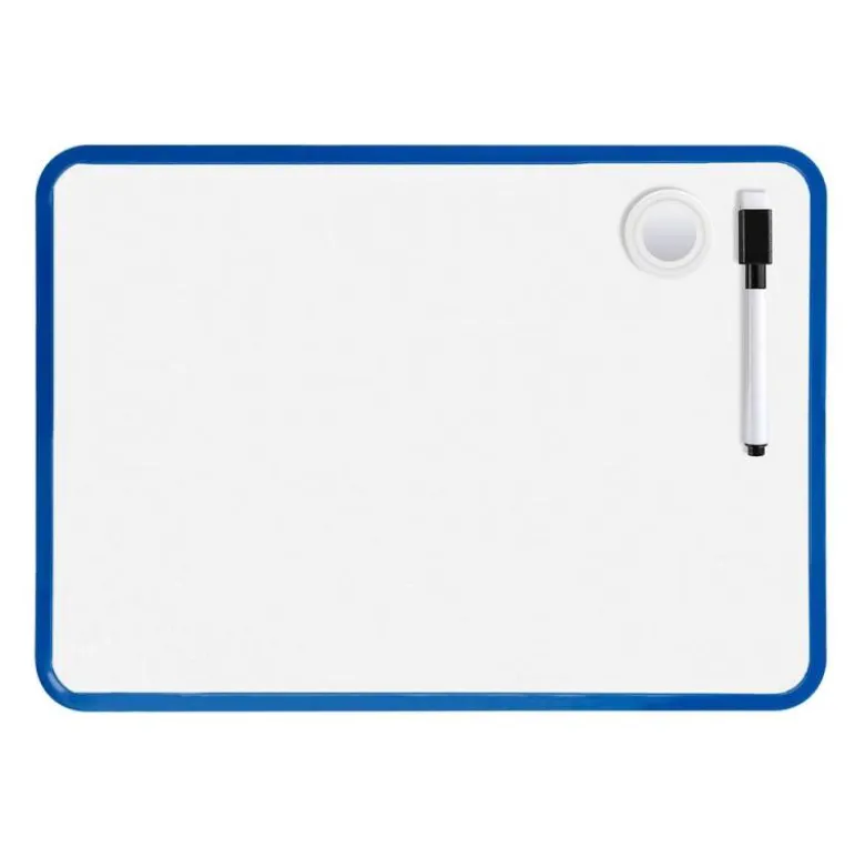 PIZARRA BLANCA LIDERPAPEL 21X30 CM MAGNETICA DOBLE CARA LISA CON ROTULADOR IMAN Y BORRADOR