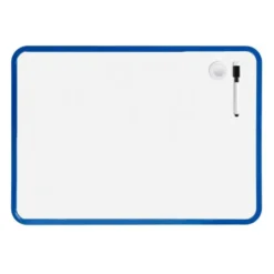 PIZARRA BLANCA LIDERPAPEL 30X42 CM MAGNETICA DOBLE CARA LISA CON ROTULADOR IMAN Y BORRADOR