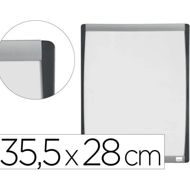 PIZARRA BLANCA NOBO MAGNETICA MARCO ARQUEADO 355X280 MM