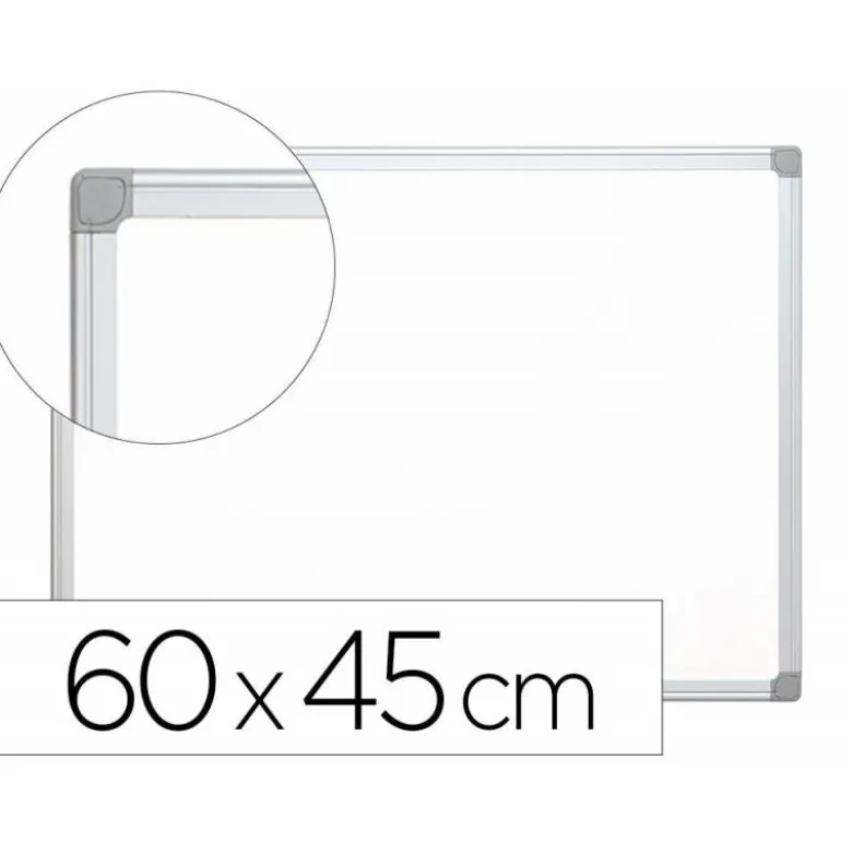 Pizarra Blanca Q-Connect Lacada Magnetica marco de aluminio 60x45 cm