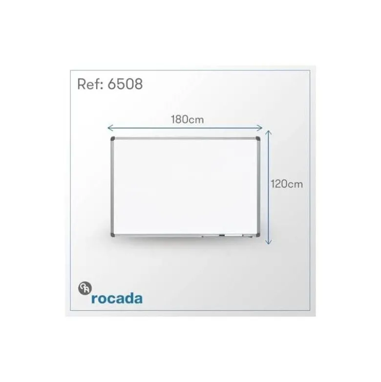 Pizarra Blanca Rocada Acero Vitrificado Magnética marco 120x180 cm