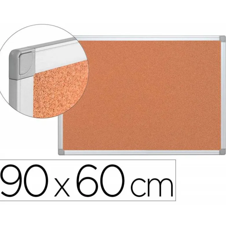 Pizarra corcho q-connect marco de aluminio 150x100 cm 5 mm