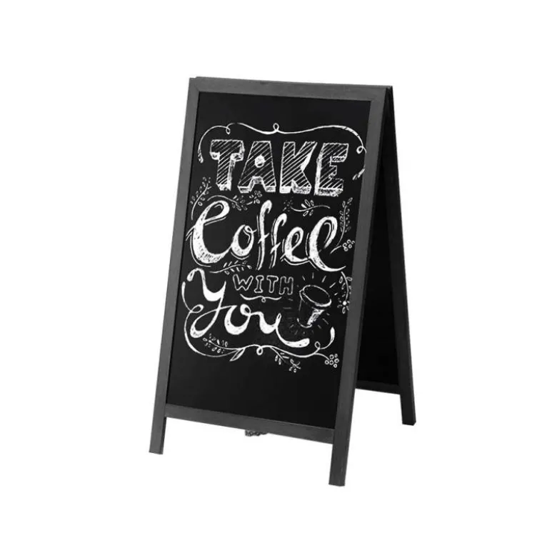Pizarra Liderpapel negra de madera para suelo 75x135x52 cm