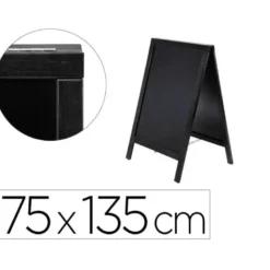 Pizarra Liderpapel negra de madera para suelo 75x135x52 cm