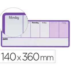 PLANIFICADOR SEMANAL NOBO MAGNETICO COLOR VIOLETA 140X360 MM