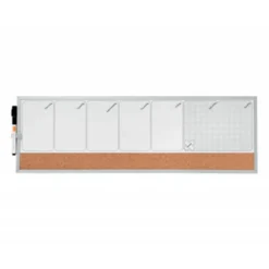 PLANIFICADOR SEMANAL NOBO MAGNETICO + TABLERO CORCHO HORIZONTAL CON MARCO DE ALUMINIO 585X190 MM