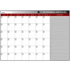 PLANNING MAGNETICO BI-OFFICE MENSUAL LACADO MARCO ALUMINIO ROTULABLE 60X45 CM