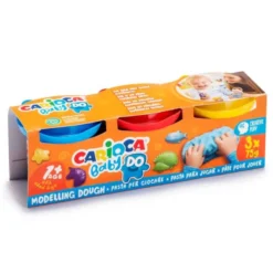 PLASTILINA CARIOCA BABY DOUGH BOTE 75 G SET DE 3 COLORES SURTIDOS