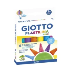 PLASTILINA GIOTTO FLUOR CAJA DE 6 UNIDADES COLORES SURTIDOS