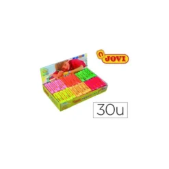 Plastilina Jovi Fluorescentes pequeñas colores surtidos Caja de 30 unidades 50 gr