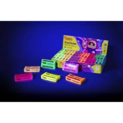 Plastilina Jovi Fluorescentes pequeñas colores surtidos Caja de 30 unidades 50 gr