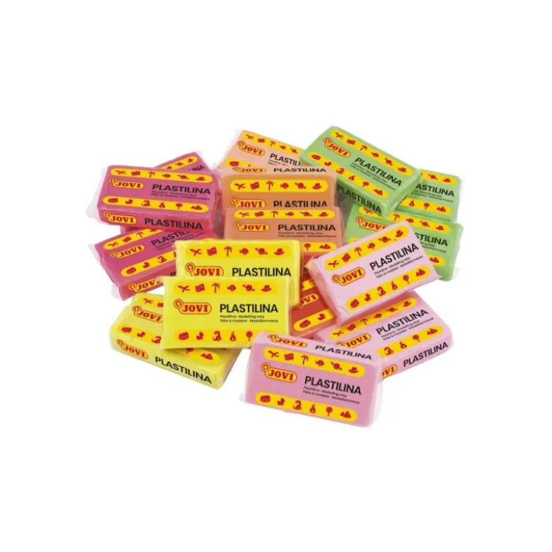 Plastilina Jovi Fluorescentes pequeñas colores surtidos Caja de 30 unidades 50 gr